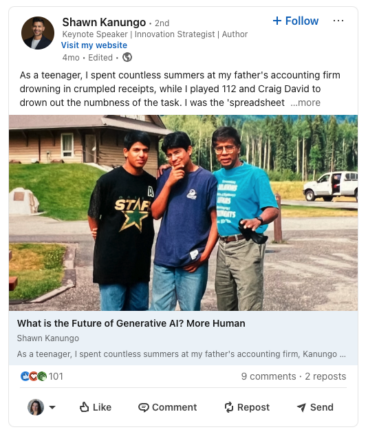 Shawn Kanungo - LinkedIn Article